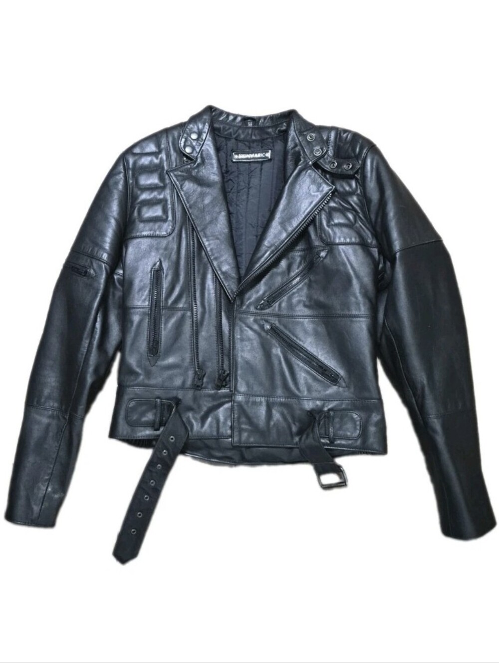 Vintage Steinmark Black Leather Jacket Men's ( Double Rider ) Size 38.